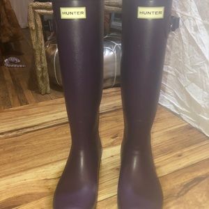 Hunter Tall Purple Rain Boots Sz 9